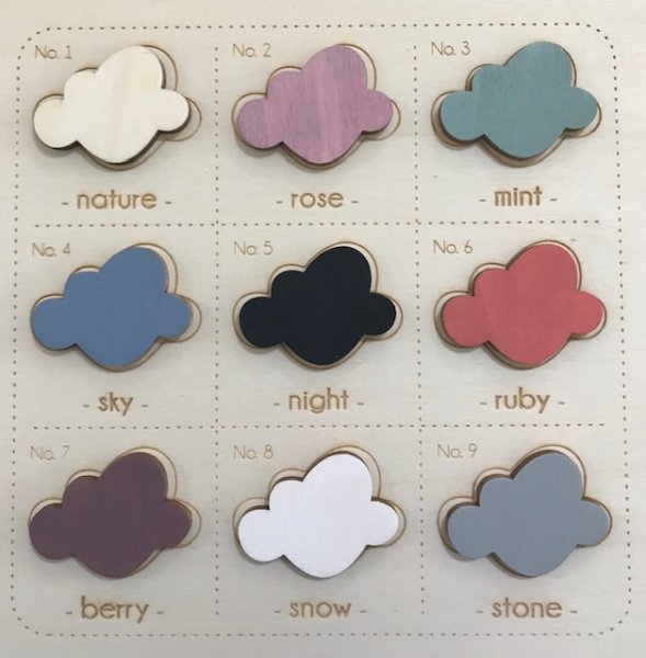 cumico - Namensschild Regenbogen mit Wolken personalisierbar mit Namen und Farbe NEUHEIT